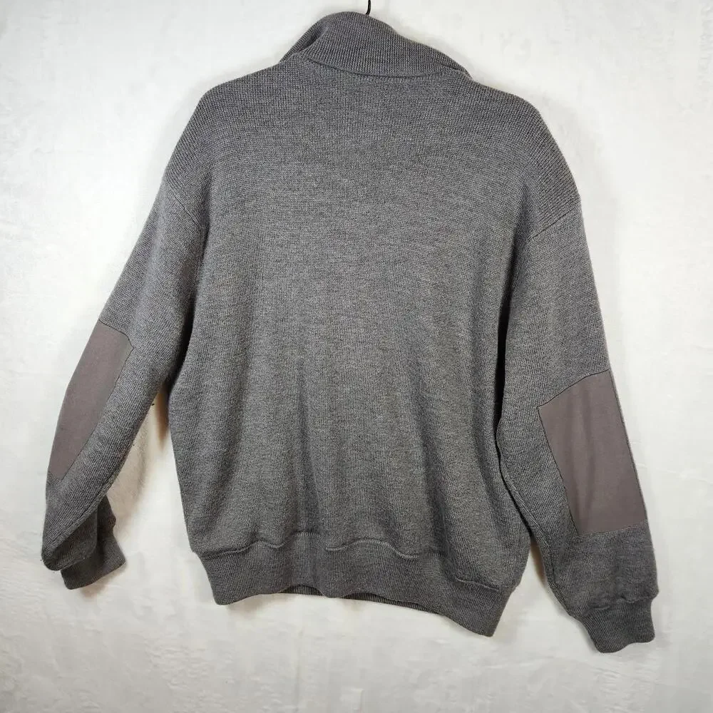 Orvis Mens Quarter Zip Pullover Grey Outdoor Sweater Size Large‎ Lined